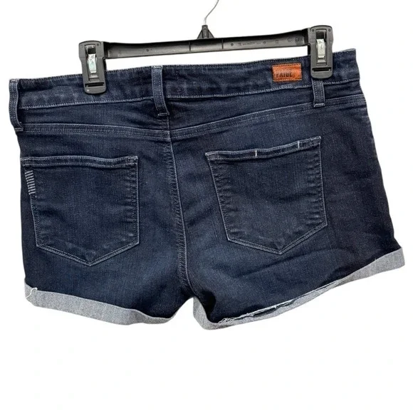 Paige Dark Wash Denim Shorts‎ Womens Cuffed Hem Casual Size 29